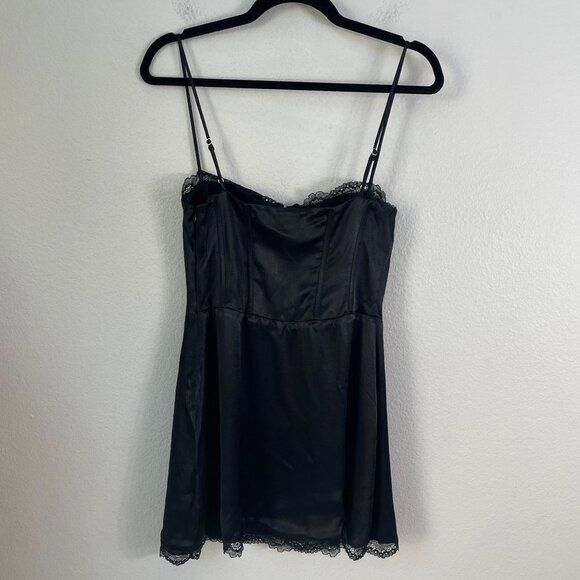 NEW Meshki Womens Small Kalila Corset Mini Dress Black Lace Up Adjustable Straps - Picture 9 of 10